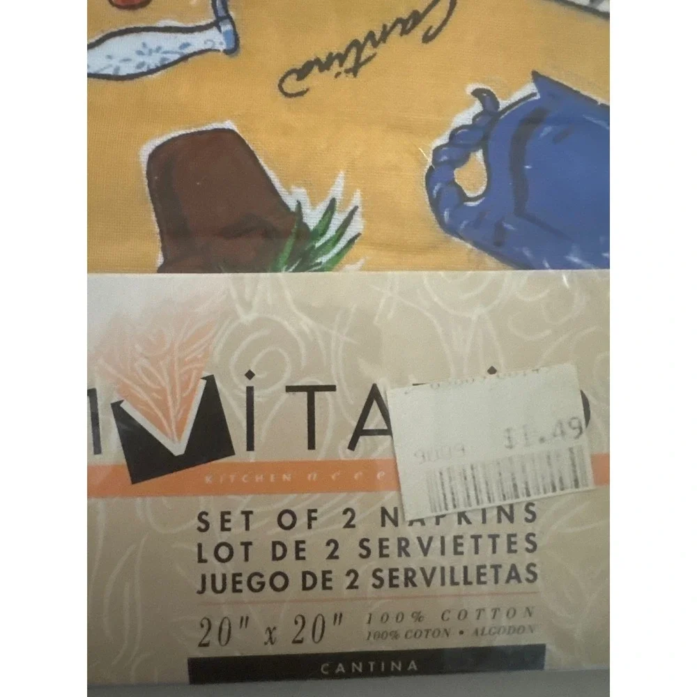 VTG Invitations Tabletops Unlimited Cantina Cotton Napkins Yellow 20x20 Set of 4